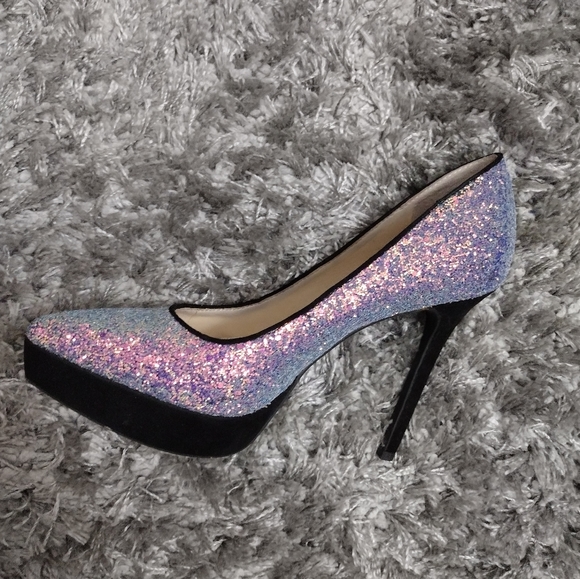 Jessica Simpson Women's Lael Blush Iridescent Platform Pumps - Picture 5 of 5